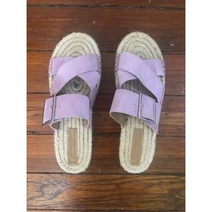 Lilac Purple Suede Espadrille Sandal
